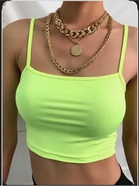 Essentials green cropped tank top